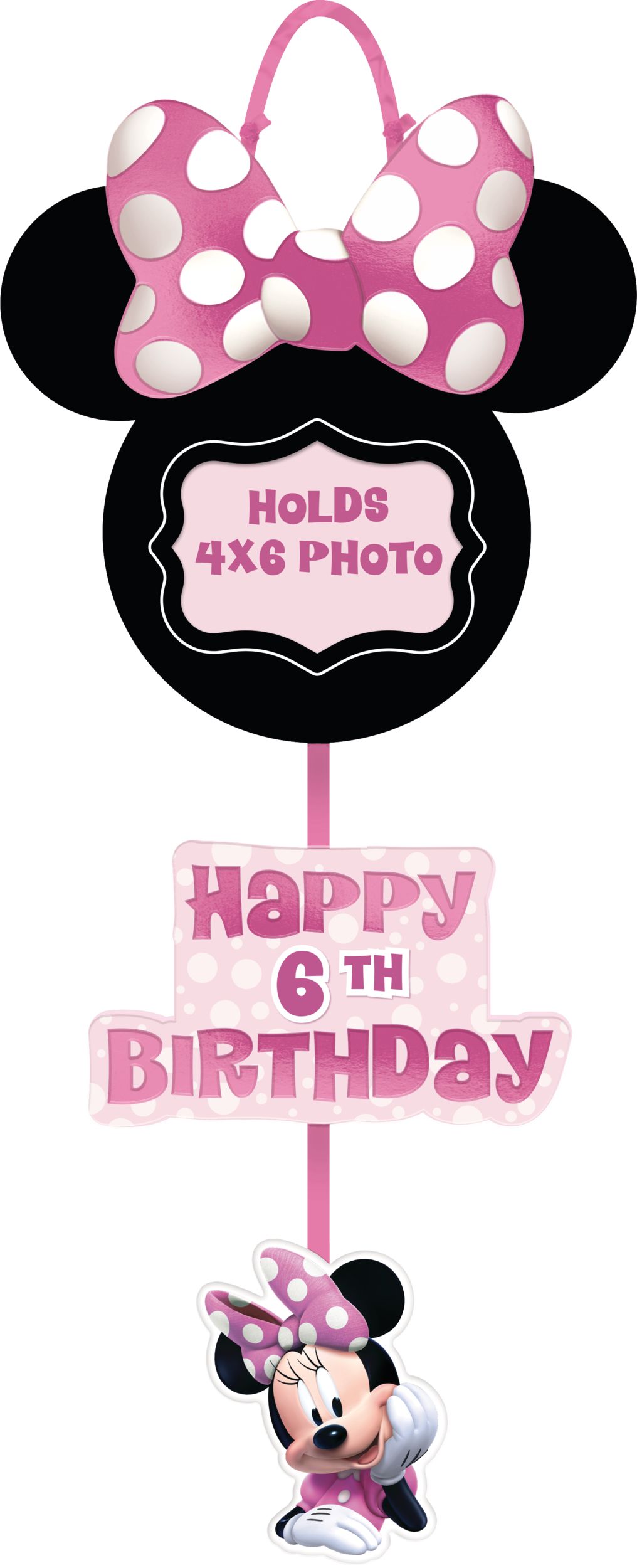 Minnie Mouse Forever Personalized Birthday Party Photo Sign Front_Flat