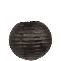 Black  White Damask Paper Lanterns, 3-pc Front_Flat