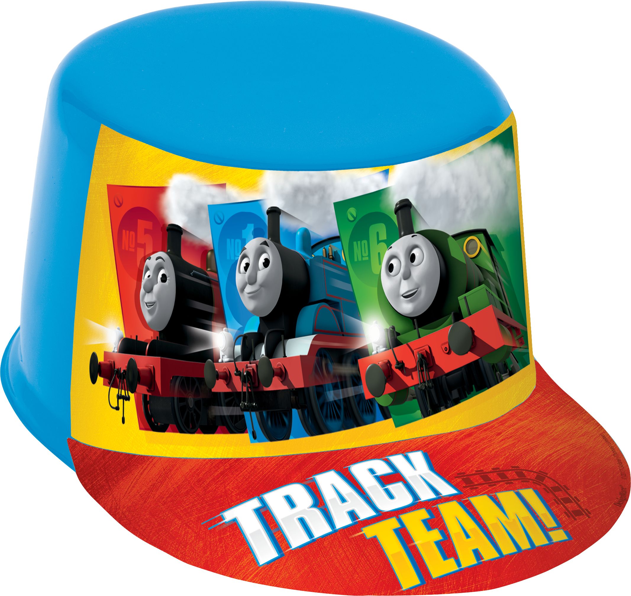 Thomas the Tank Engine Plastic Hat for Birthday Party/Dress Up Ages 3+ Front_Angled_Right