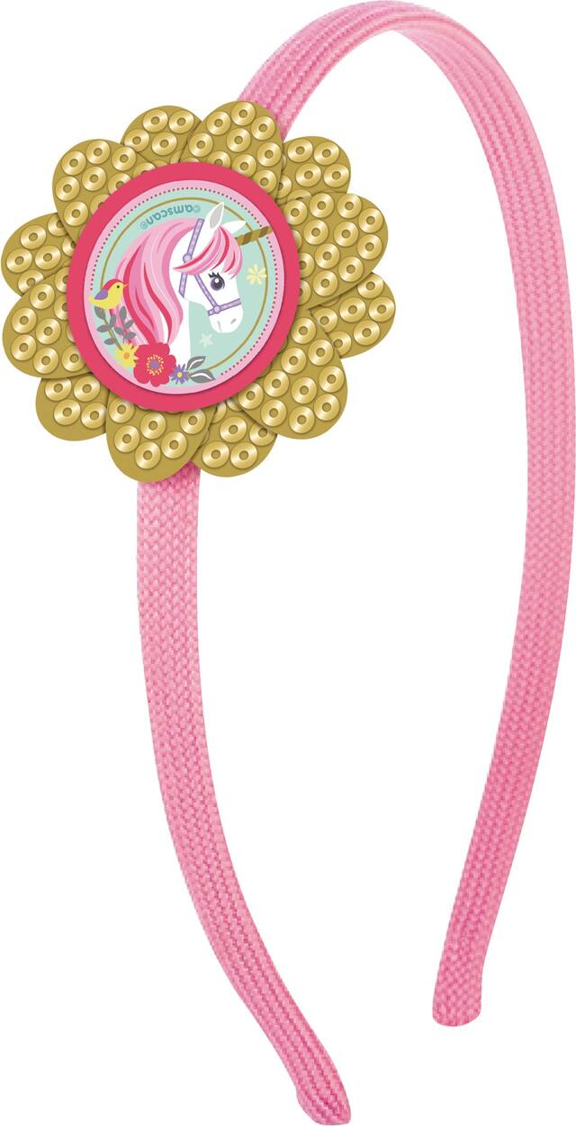 Magical Unicorn Headband for Birthday Party/Dress Up, Pink Front_Angled_Right