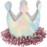 Mini Iridescent Magical Rainbow Crown Hair Clip for Birthday Party Favours Front_Elevated