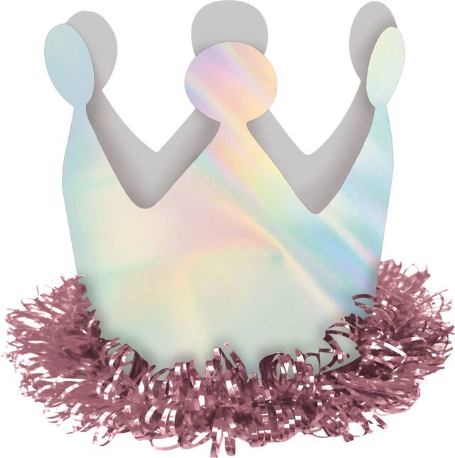 Mini Iridescent Magical Rainbow Crown Hair Clip for Birthday Party Favours Front_Elevated