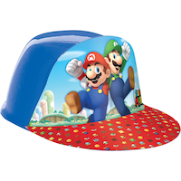 Super Mario Birthday Party Lightweight Plastic Hat, One size, Ages 3+ Front_Angled_Right