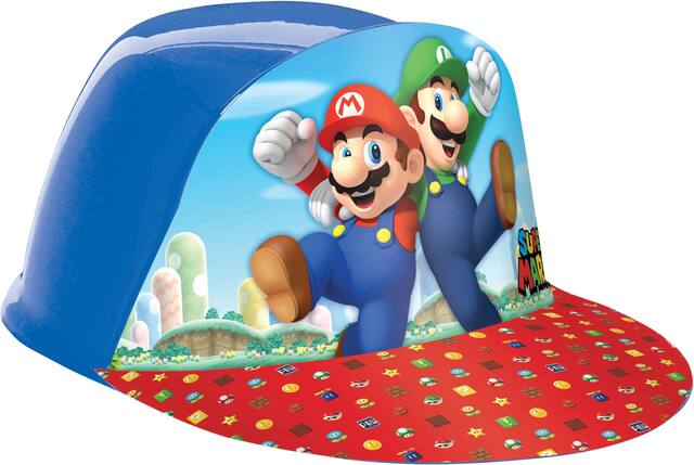 Super Mario Birthday Party Lightweight Plastic Hat, One size, Ages 3+ Front_Angled_Right