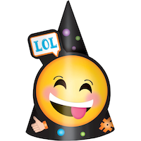 Smiley Party Birthday Hats, 8-pk, Ages 3+ Front_Flat
