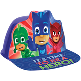 Pyjamasques C'est l'heure d'être un héros! Casquette à bouton-pression en plastique de Yoyo/Bibou/Gluglu, rouge/vert/bleu, taille unique, accessoire à porter pour anniversaires Front_Angled_Right