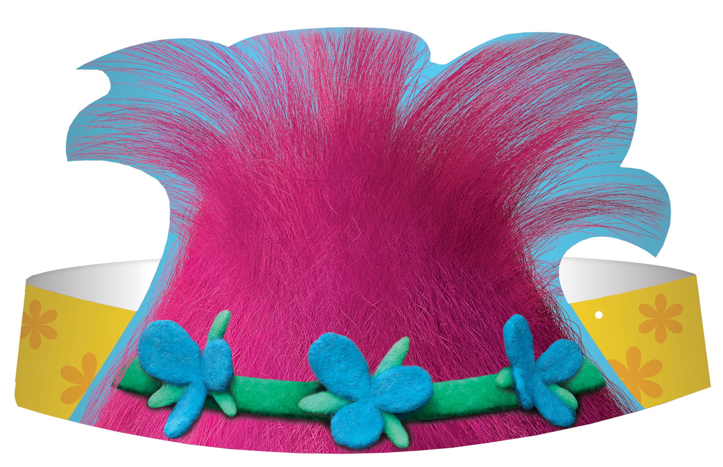 Chapeaux en papier Les Trolls, paq. 8 Front_Flat