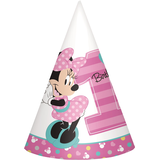 Minnie Mouse 1st Birthday Party Hats, 8-pk Front_Flat