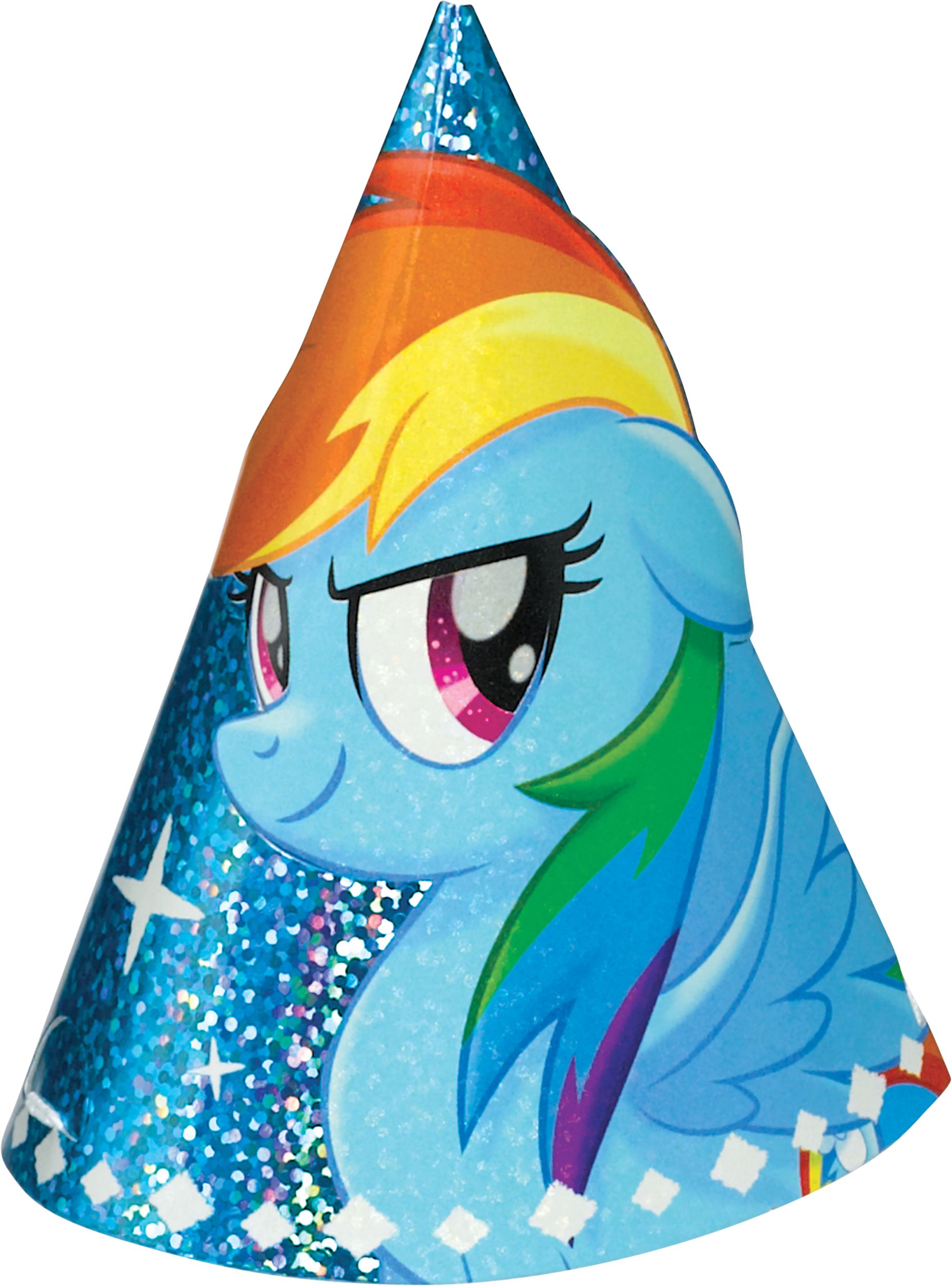 Mini Prismatic My Little Pony Party Hats, 8-pk Front_Flat