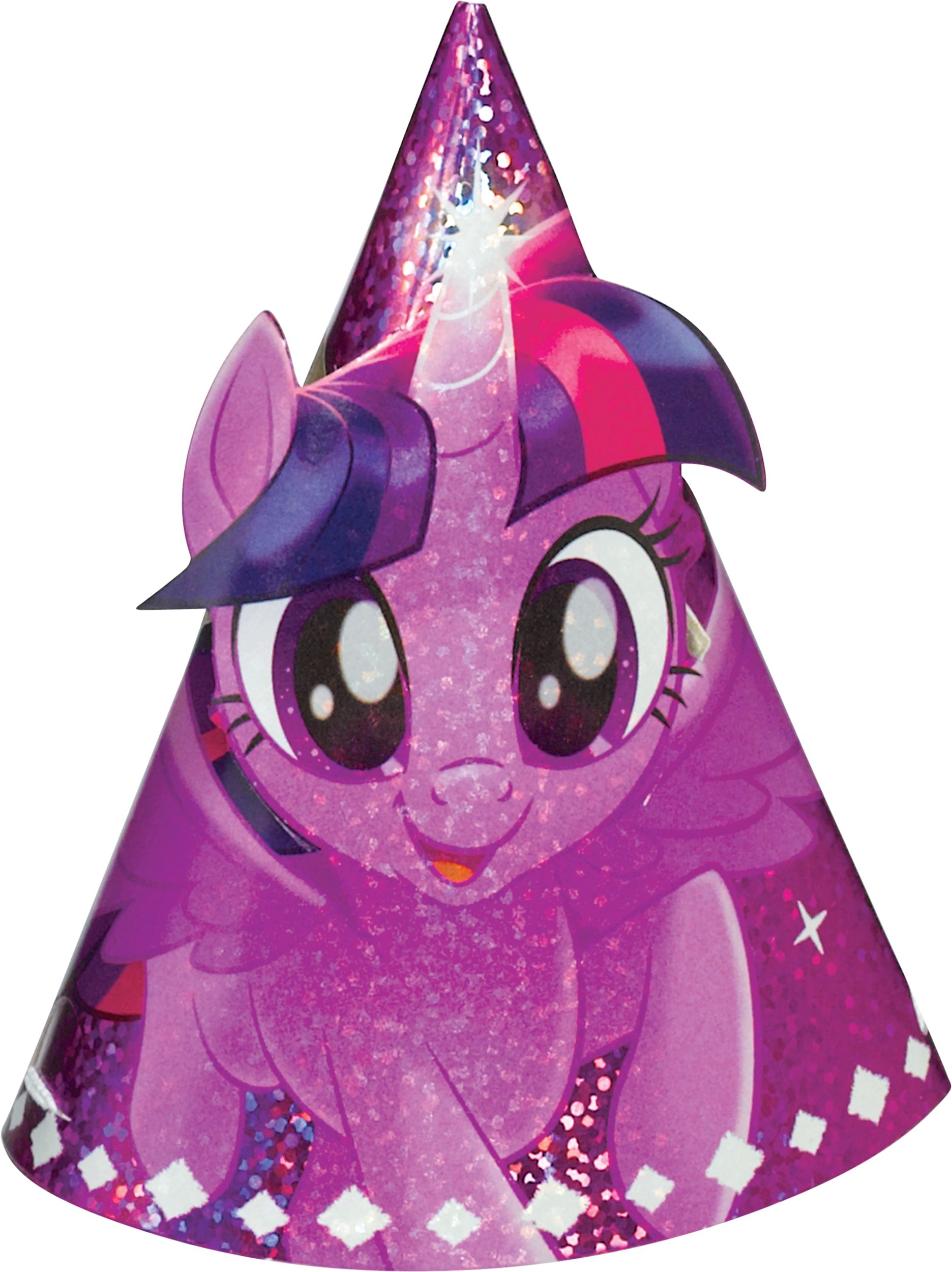 Mini Prismatic My Little Pony Party Hats, 8-pk Front_Flat