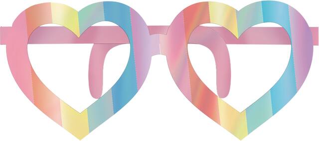 Iridescent Magical Rainbow Novelty Glasses for Birthday Party Favours, 8-pk Front_Flat