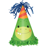 Dino-Mite Dinosaur Birthday Party Hat, Green, One Size Front_Flat