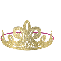 Glitter Disney Once Upon a Time Birthday Party Tiaras, Gold/Pink, 8-pk Front_Elevated