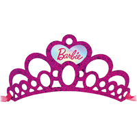 Glitter Barbie Mermaid Birthday Party Tiaras, Pink, 8-pk Front_Flat
