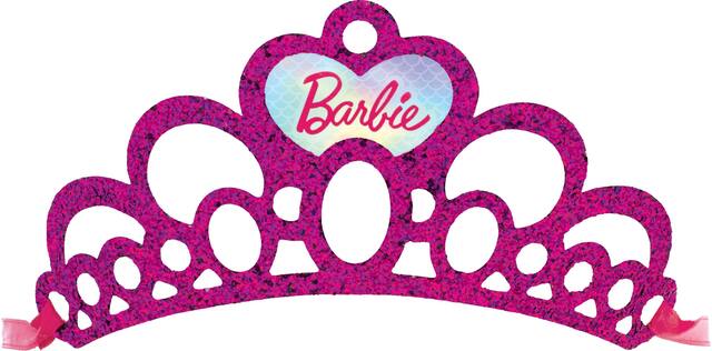 Glitter Barbie Mermaid Birthday Party Tiaras, Pink, 8-pk Front_Flat