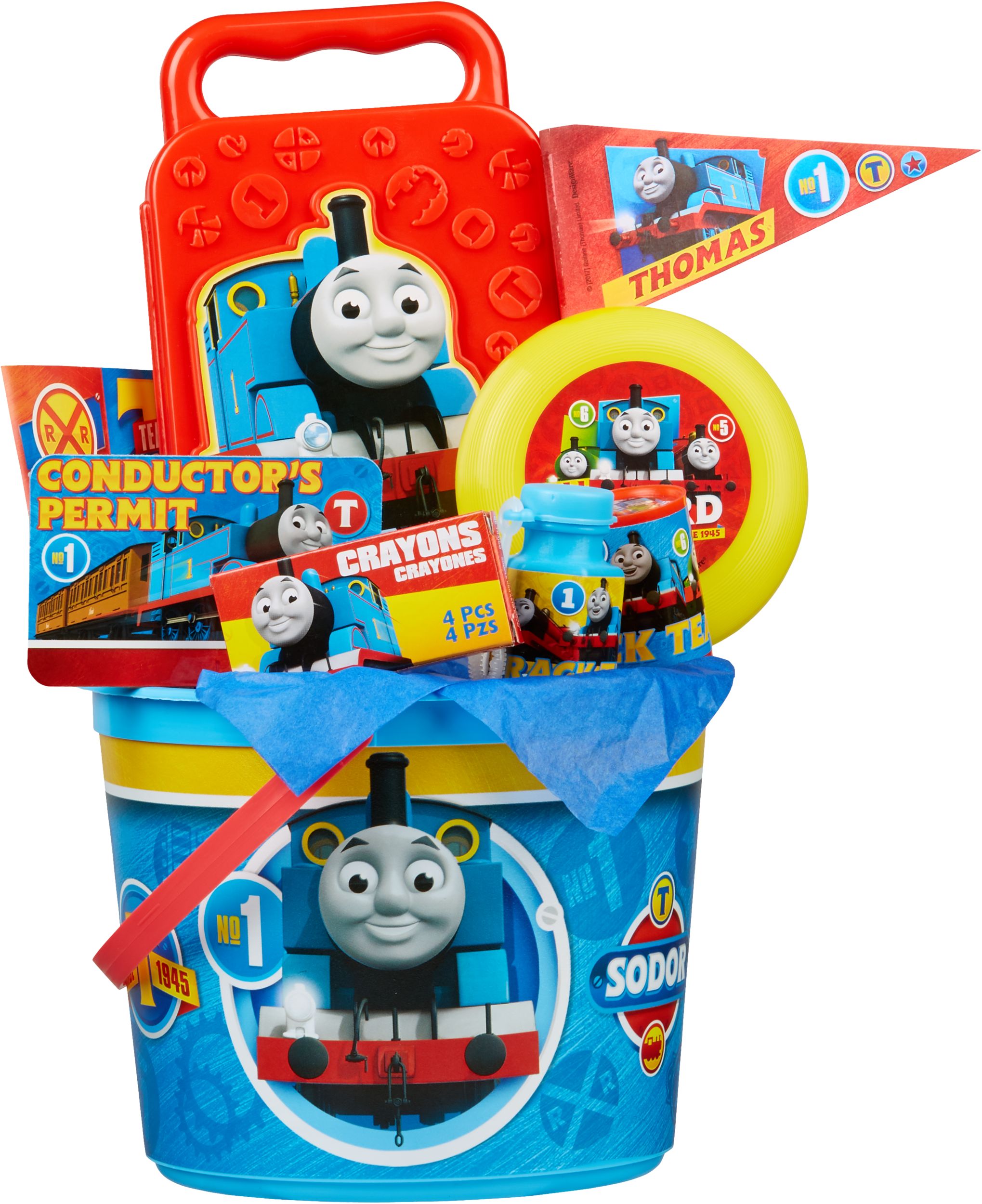 Thomas the Tank Engine Birthday Party Favour Bucket Container, Blue Composite_or_Mixed