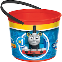 Seau de cadeaux-surprises pour fête d'anniversaire, Thomas le petit train, bleu Front_Elevated