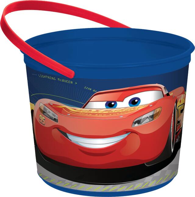 Contenant de cadeaux-surprises pour fête d'anniversaire, Disney Les bagnoles 3, bleu/rouge Front_Angled_Right