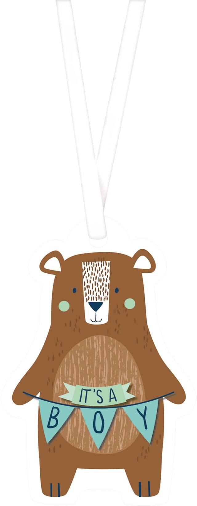 Étiquettes cadeaux pour fête prénatale Can Bearly Wait, paq. 25 Front_Flat