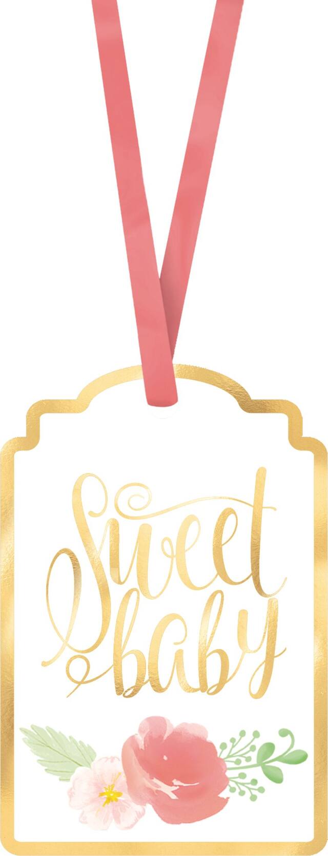 Floral Baby Shower Favour Tags, 25-pc Front_Flat