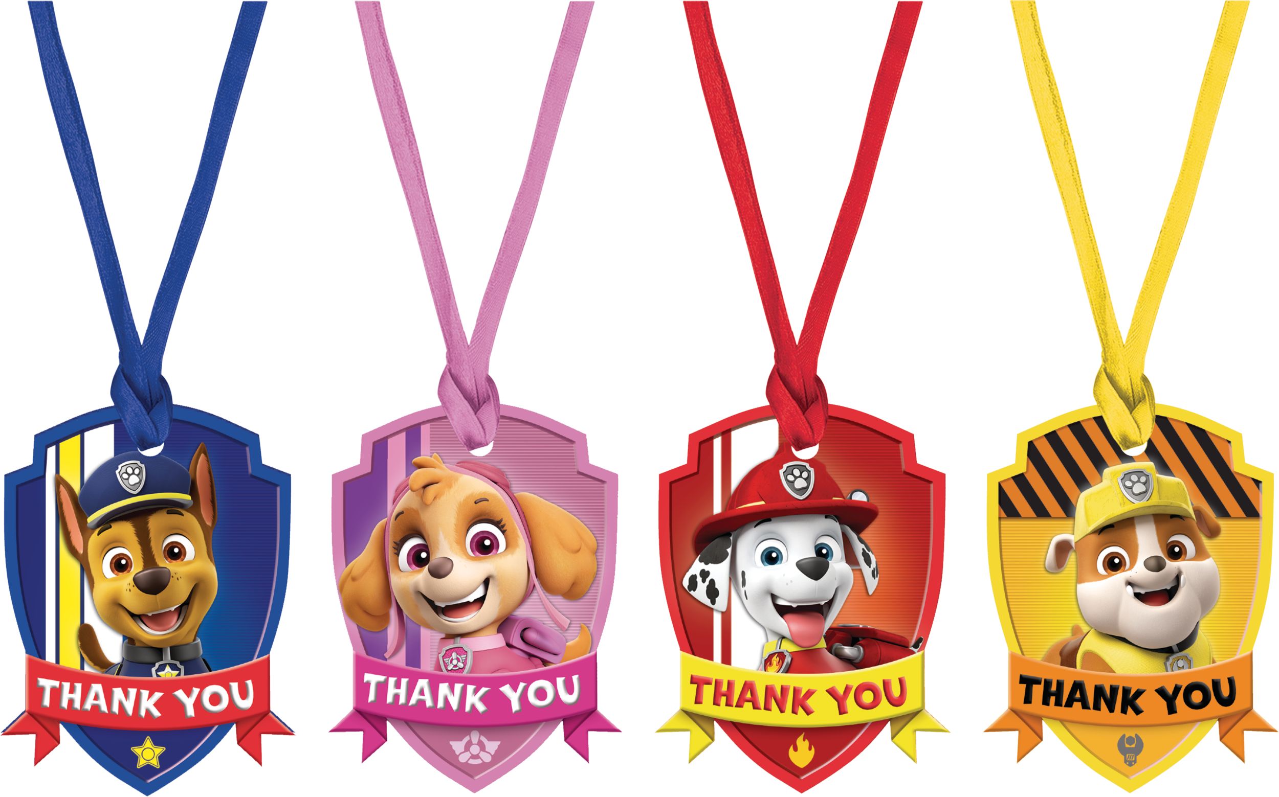 PAW Patrol Adventures Birthday Party Thank You Cardstock Tags, 8-pk Front_Flat