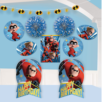 Décorations de salle d’anniversaire Les Incroyables 2, paq. 10 Front_Flat