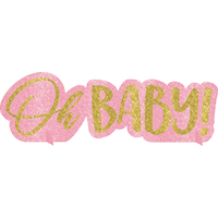 Affiche de table Oh Baby, rose scintillant Front_Flat