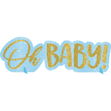 Affiche de table Oh Baby, bleu scintillant Front_Flat