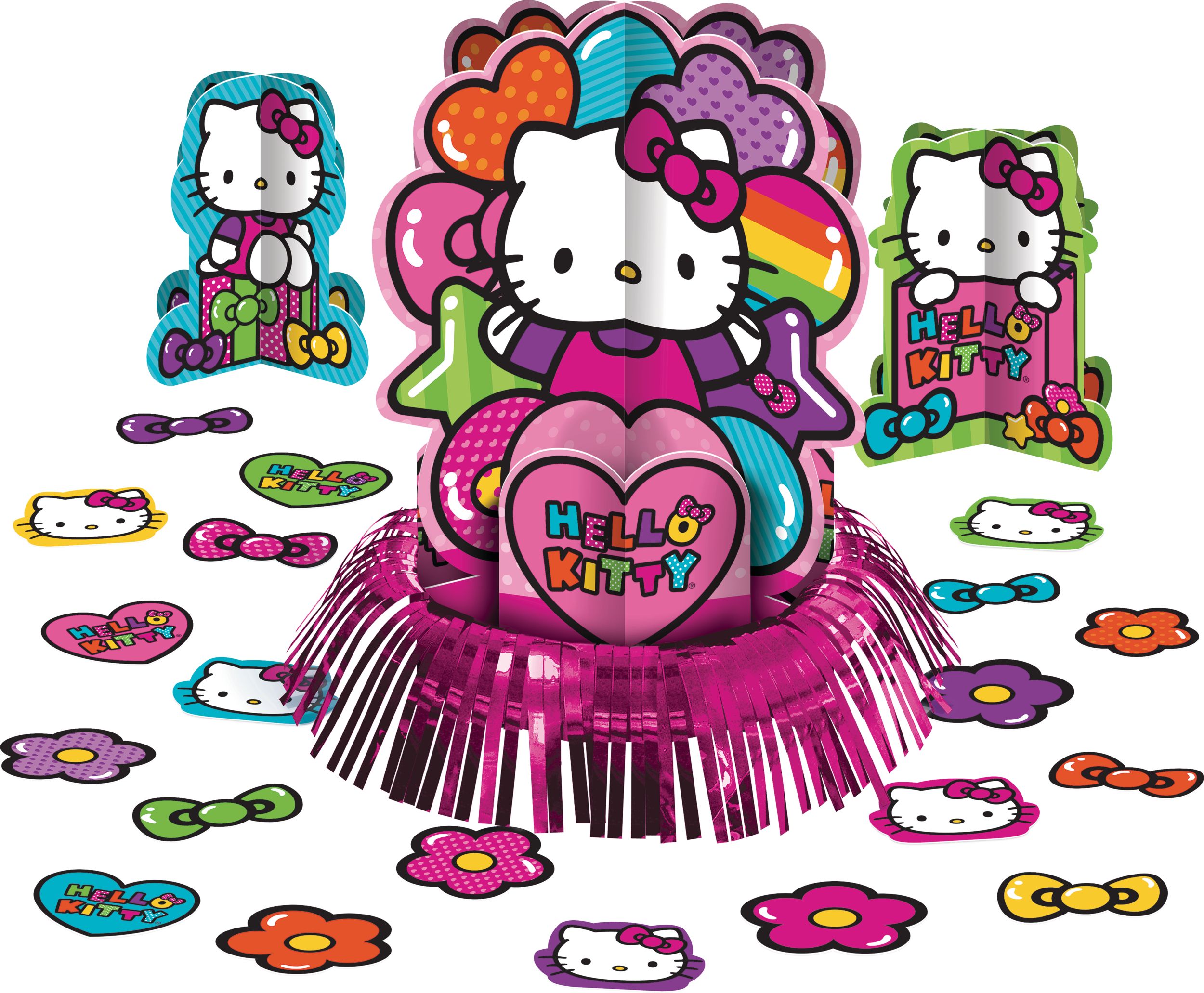Rainbow Hello Kitty Birthday Party Table Decorating Kit, 23-pc Composite_or_Mixed