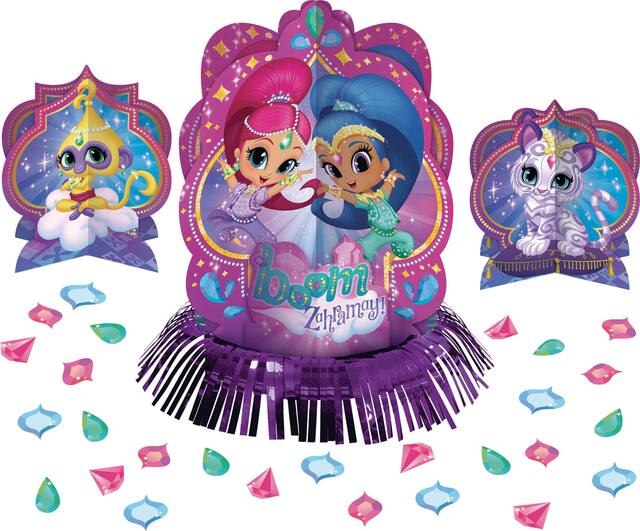 Décorations de table pour fête d'anniversaire Shimmer et Shine, paq. 23 Front_Elevated