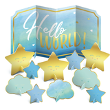 Décoration de table Hello World bleu, paq. 11 Composite_or_Mixed