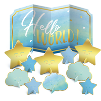Décoration de table Hello World bleu, paq. 11 Composite_or_Mixed