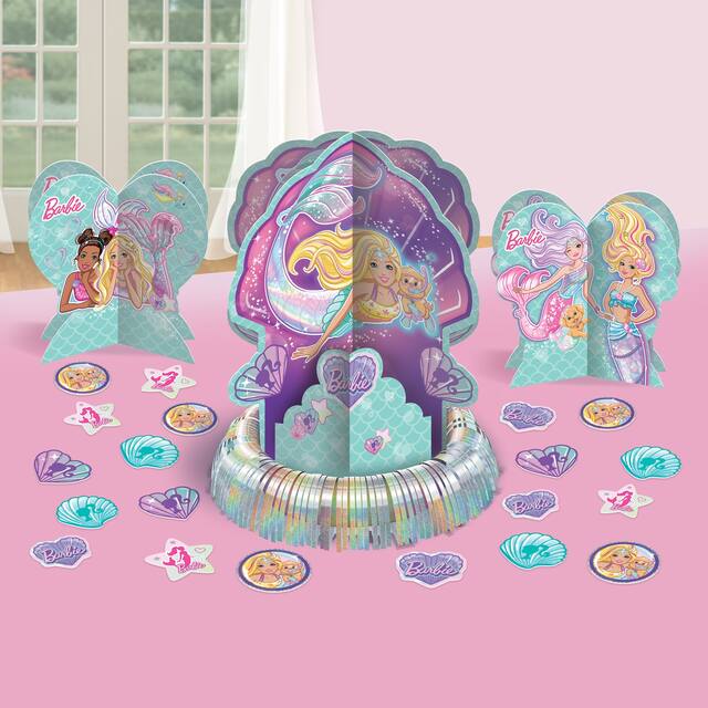Barbie Mermaid Birthday Party Table Decorating Kit, 23-pc Front_Elevated