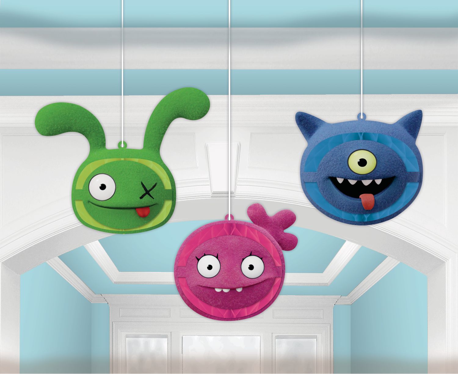 UglyDolls Honeycomb Balls Birthday Party Decoration, 3-pc Front_Flat