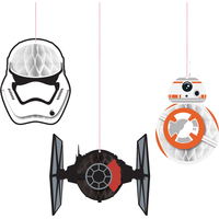 Boules alvéolées pour fête d'anniversaire Star Wars 7 Le Réveil de la Force, paq. 3 Front_Flat