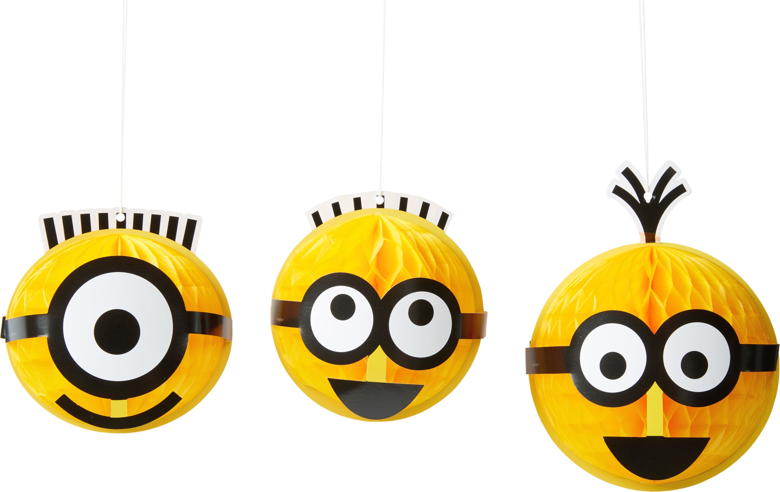 Despicable Me Birthday Party Honeycomb Decorations, 3 ct Front_Flat