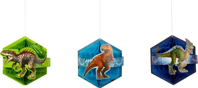 Jurassic World Honeycomb Ball Birthday Party Decorations, 3-pc Front_Flat