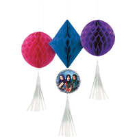 Disney Descendants 3 Honeycomb Birthday Party Decorations, 3-pc Front_Flat