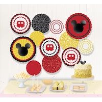 Disney Mickey Mouse Room & Table Centerpiece Decorating Kit, Red/Yellow, 15.75-in, 17-pk, for Birthday Party