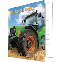 Invitations tracteur, paq. 8 Front_Angled_Left