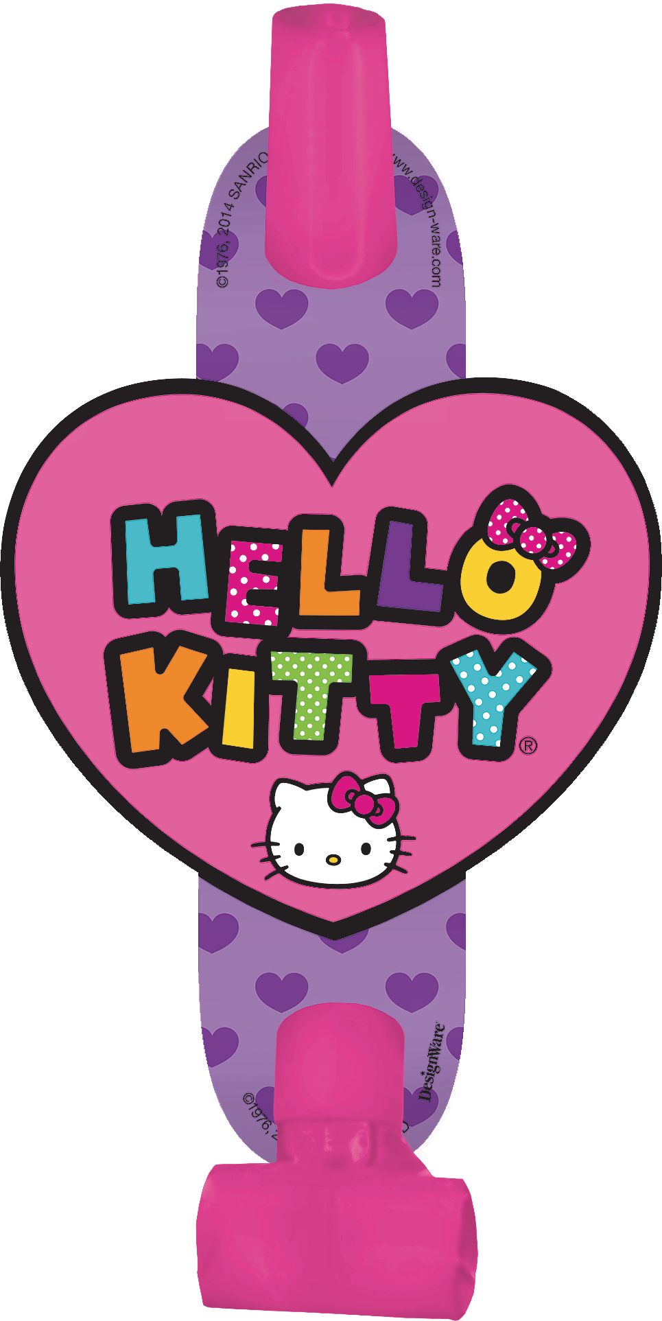 Rainbow Hello Kitty Birthday Party Blowouts, 8-pc Overhead_Flat