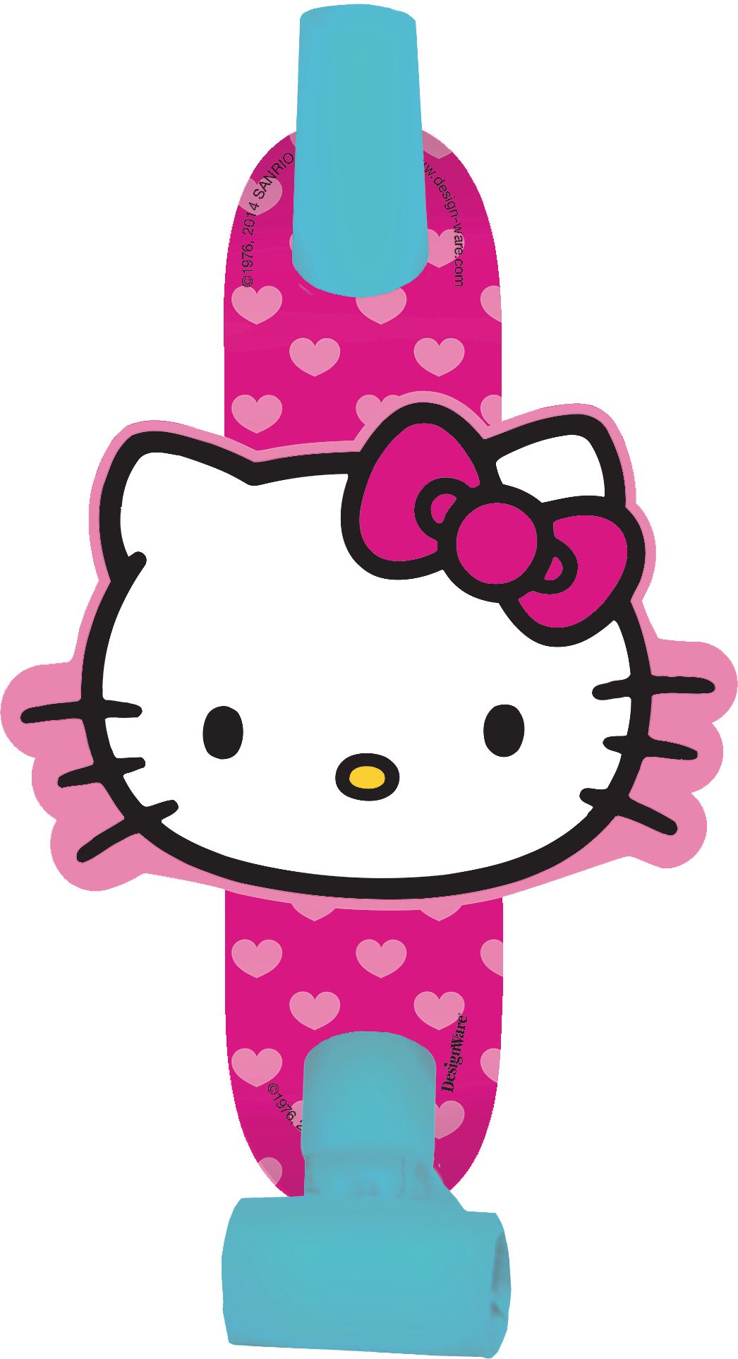 Rainbow Hello Kitty Birthday Party Blowouts, 8-pc Overhead_Flat