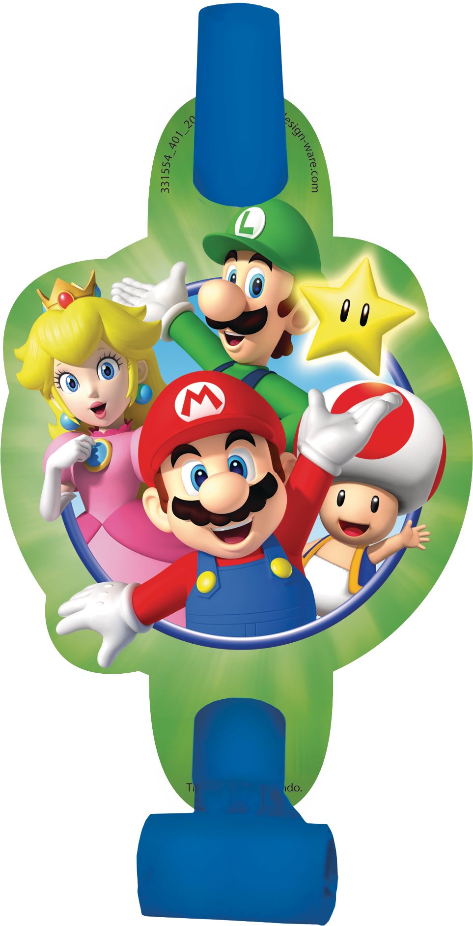 Mirlitons de fête Super Mario, paq. 8 Overhead_Flat