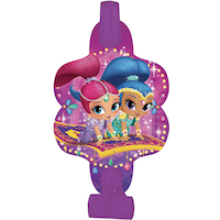 Mirlitons pour fête d'anniversaire Shimmer et Shine, paq. 8 Overhead_Flat