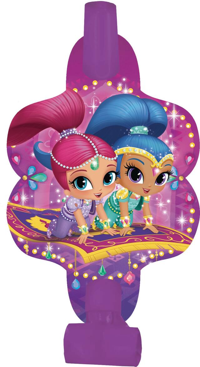 Shimmer & Shine Birthday Party Blowouts, 8-pcs Overhead_Flat