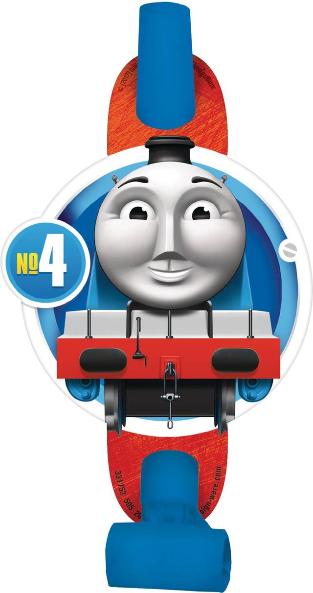 Mirlitons pour fête d'anniversaire Thomas le petit train, rouge/bleu/vert, paq. 8, 3 ans et plus Overhead_Flat