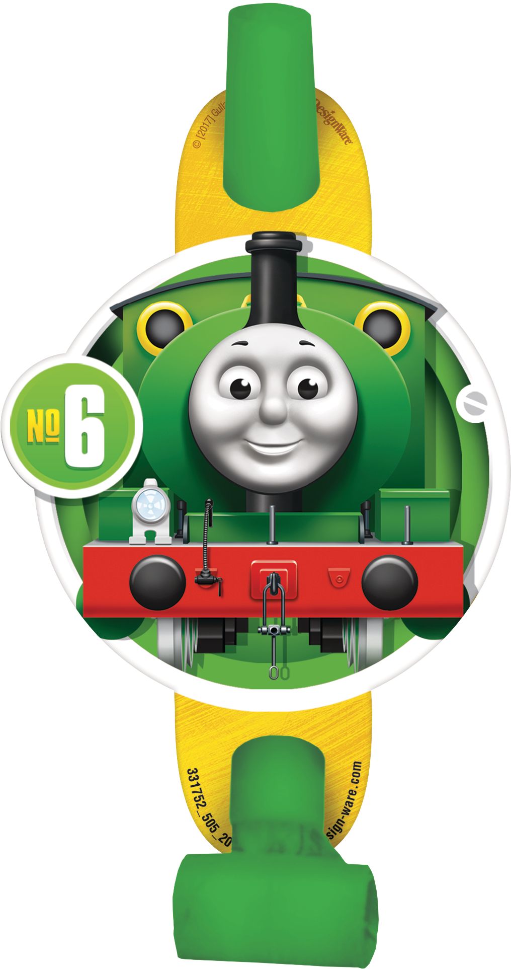 Thomas the Tank Engine Birthday Party Blowouts, Red/Blue/Green, 8-pc, Ages 3+ Overhead_Flat