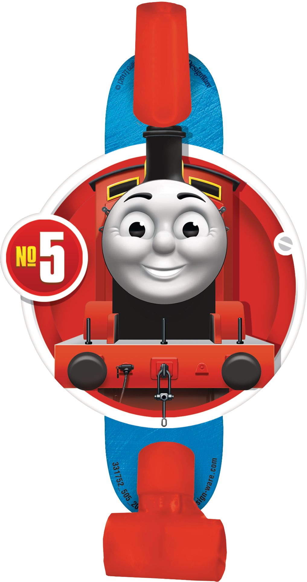 Thomas the Tank Engine Birthday Party Blowouts, Red/Blue/Green, 8-pc, Ages 3+ Overhead_Flat