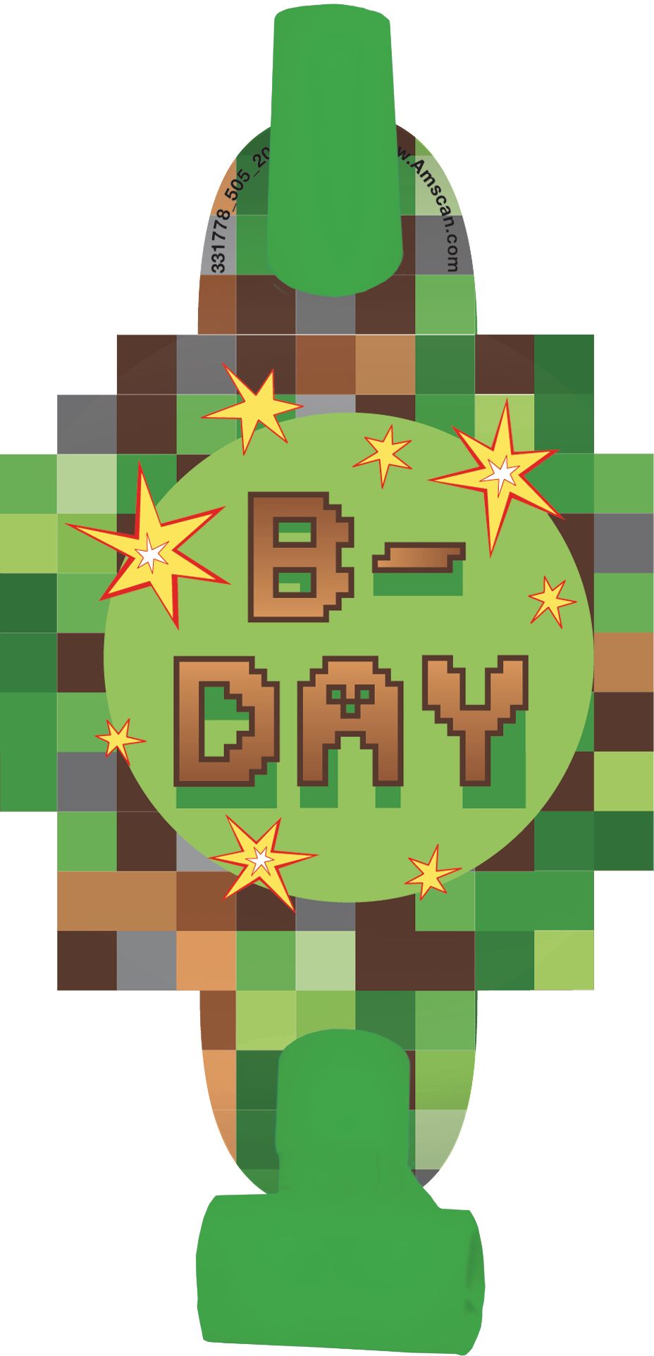 Pixelated Video Game Birthday Party Blowouts, 8-pc Front_Flat