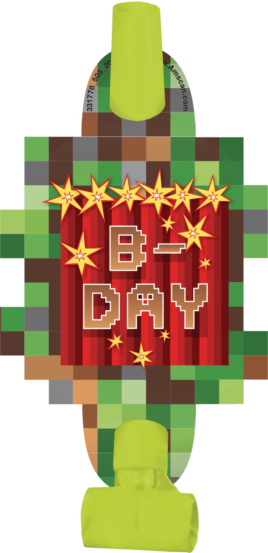 Pixelated Video Game Birthday Party Blowouts, 8-pc Front_Flat